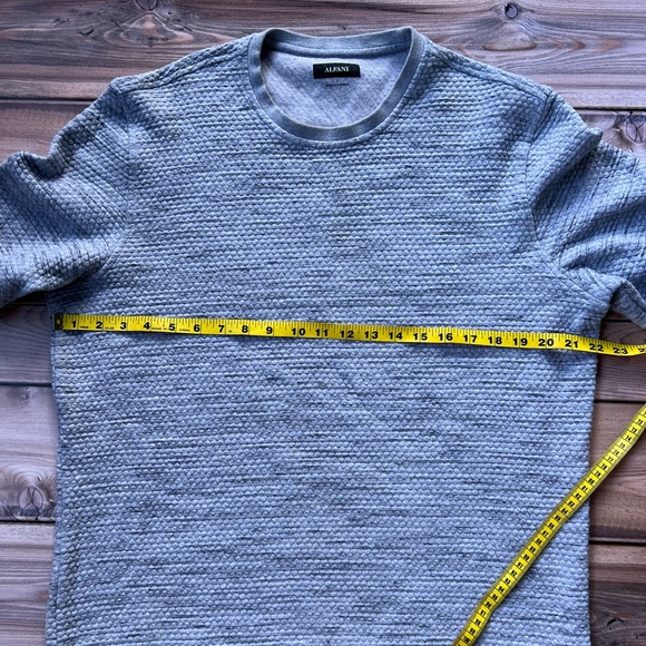 Alfani Men's Crewneck Sweater in Textured Gray - Picture 6 of 6